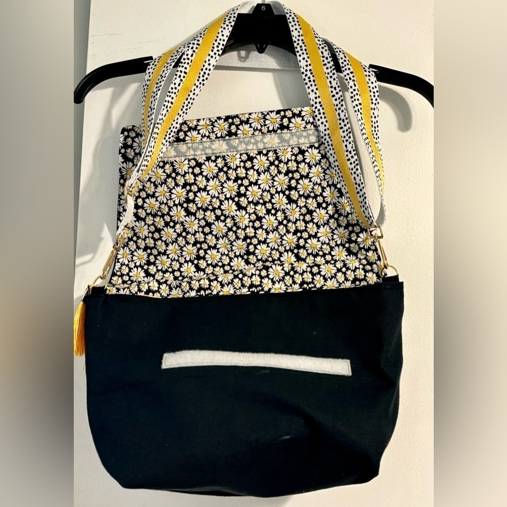 Hand crafted messenger crossbody bag purse with tassel and guitar strap